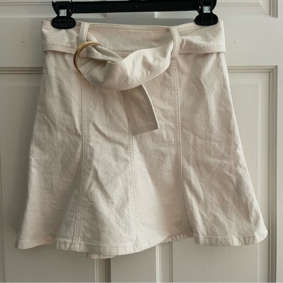 Club Monaco Beige Denim A-line Mini Skirt in Women’s Size 00 - Picture 4 of 6